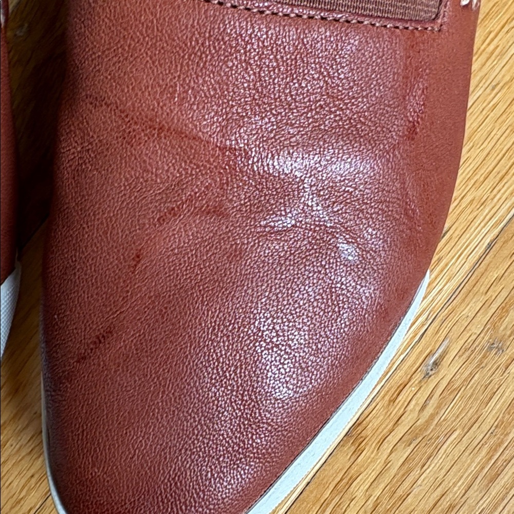 Frye Leather Slip-On Sneakers in Brick Brown - Picture 5 of 7